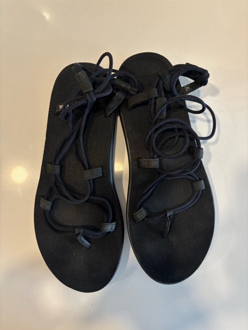Teva Voya Infinity Black Lace-Up Women's Sandals